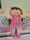 vintage Cabbage Patch mattel girl pink dress long ponytail