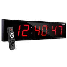 Ivation Jid0148tred Digital Clock, Led, Rectangle, 48" W, Red