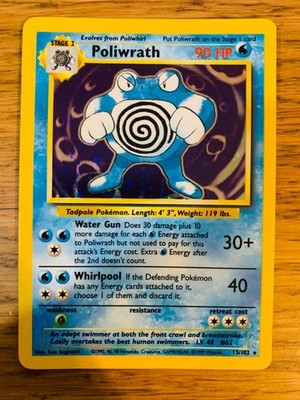 Poliwrath (13/102) Holo Base Set Pokemon Card! FAST & FREE P&P