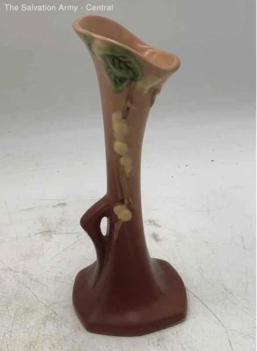Roseville Ceramic Hand-Painted Snowberry Bud Table Top Flower Vase