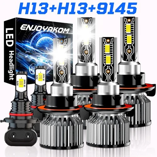 For Ford F250 F350 F450 2005-2019 - 6x White LED Headlight Hi/Lo+Fog Light Bulbs