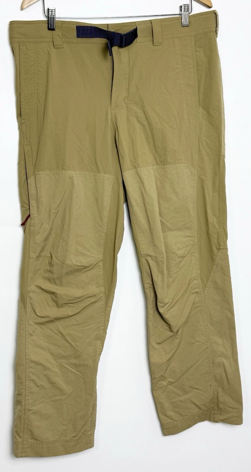REI Co-Op Screeline Pants Men's Size 38x32 Beige Belted Technical Hiking Outdoor