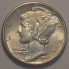 Nicer Low Mintage 1942 D Winged Liberty Head Mercury Dime, full bands