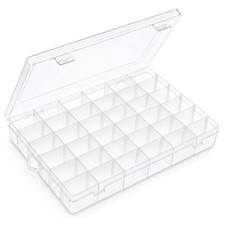 Bead Organizer Storage 36 Grid Jewelry Tackle Craft Box Adjustable 1 Pack