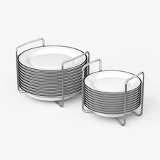 Adjustable Bamboo Dish Drying Rack - Stainless Steel 304 Dish Rack for Kitche...