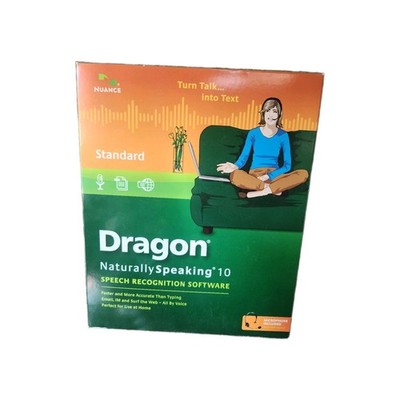 Nuance Dragon NaturallySpeaking 10 Standard Speech Recognition Software w/ Mic