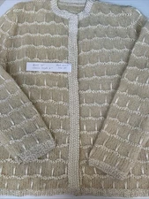 Hand Knitted Channel Jacket Of Kid Mohair And Rayon Ribbon Good Used Condition