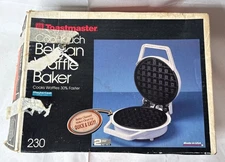 TOASTMASTER Cool-Touch Waffle Maker Baker Model 230 Manual VTG USA tested