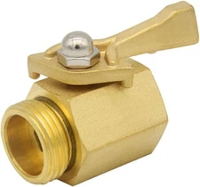 Hooshing Garden Hose Shut Off Valve Heavy Duty Brass 3/4" GHT Gold 