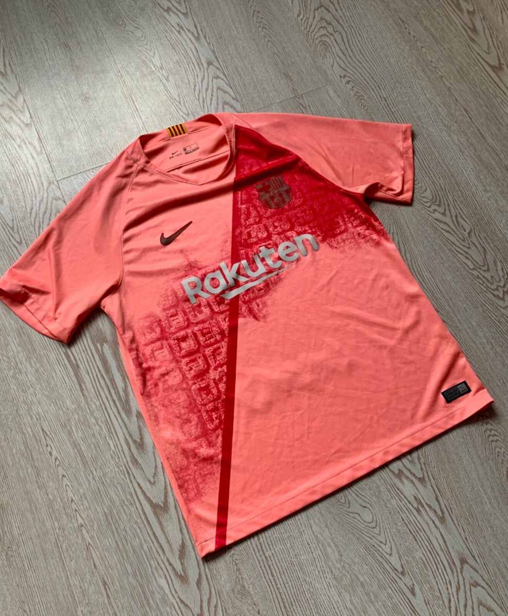 Nike FC Barcelona ピンクシャツ　メンズLサイズ Nike Dri Fit Jersey Shirt Mens S Pink Football Soccer FC