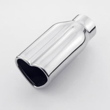 Straight Cut Heart Look Outlet 6 Long Polished Stainless Steel Exhaust Tip