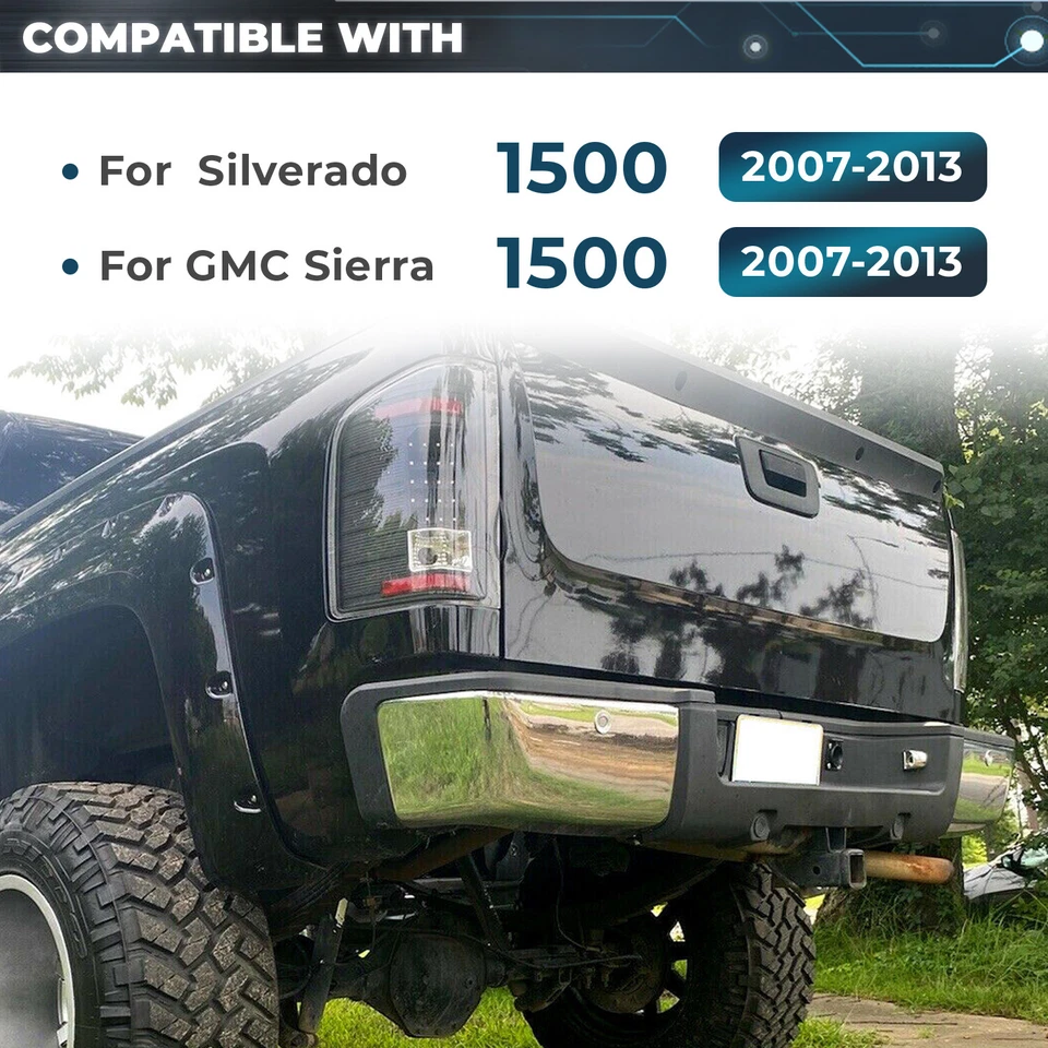 For Chevy Silverado GMC Sierra 1500 2007-2013 Chrome Rear Step Bumper Assembly Foto 2 de 4