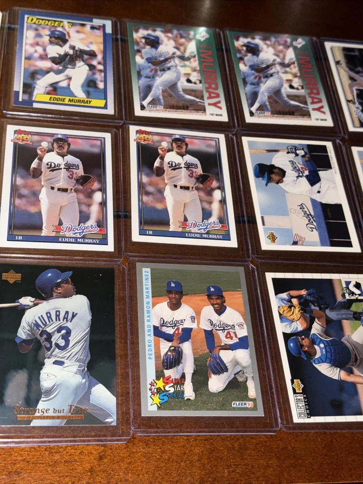 Lote 135+ Tarjetas de Béisbol de Los Angeles LA Dodgers Eddie Murray Pedro Ramón Martínez Foto 3 de 4