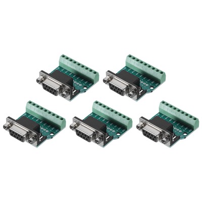 D-sub Connector DB9 Female Socket 9-pin Female Serial Port Terminal Pack of 5
