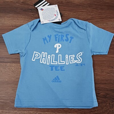 New adidas MY FIRST PHILLIES TEE MLB PHILADELPHIA PHILLIES 3-6 months Blue Shirt
