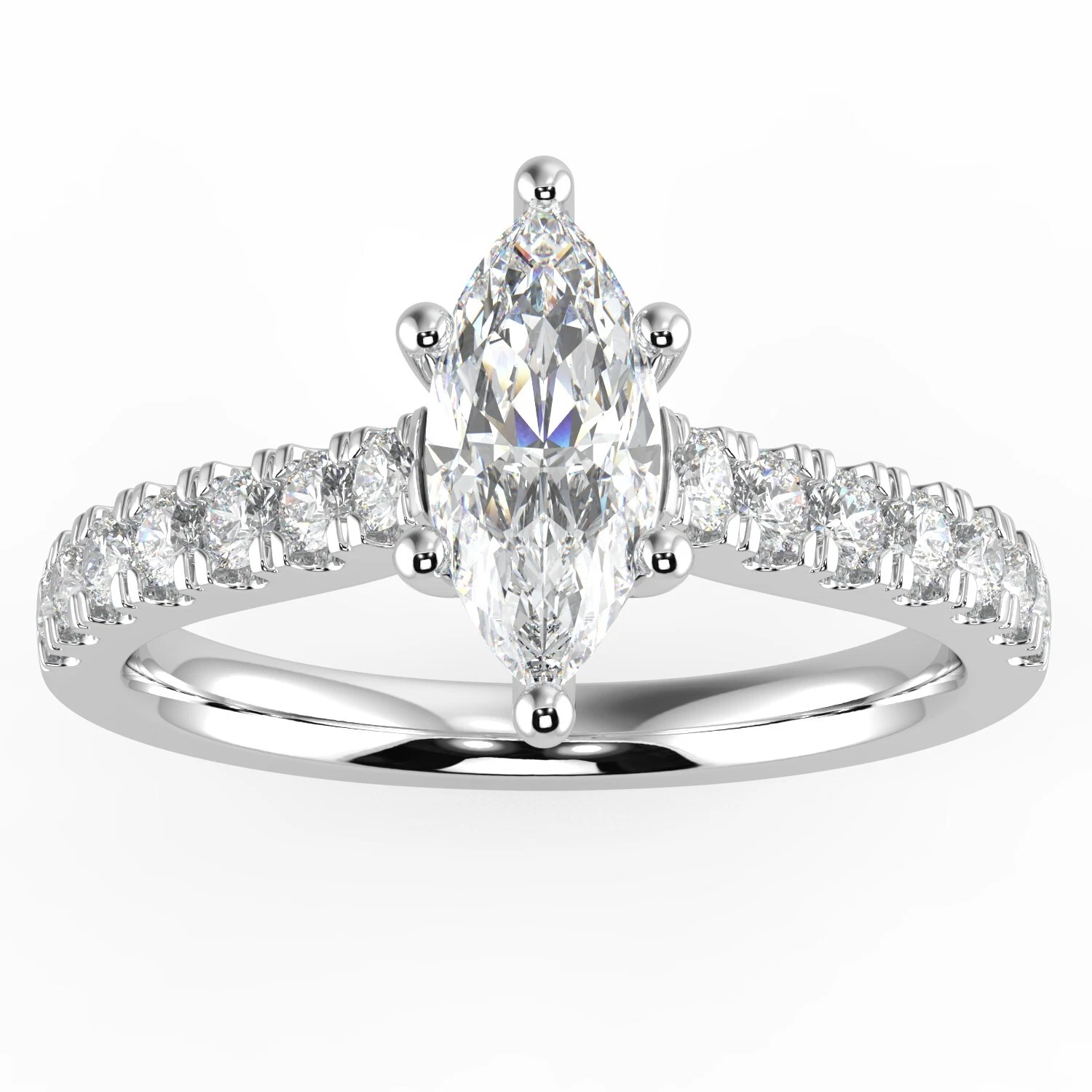 1.00 Ct Marquise Cut IGI Certified Lab Grown Diamond Wedding Ring 14k Gold image-1