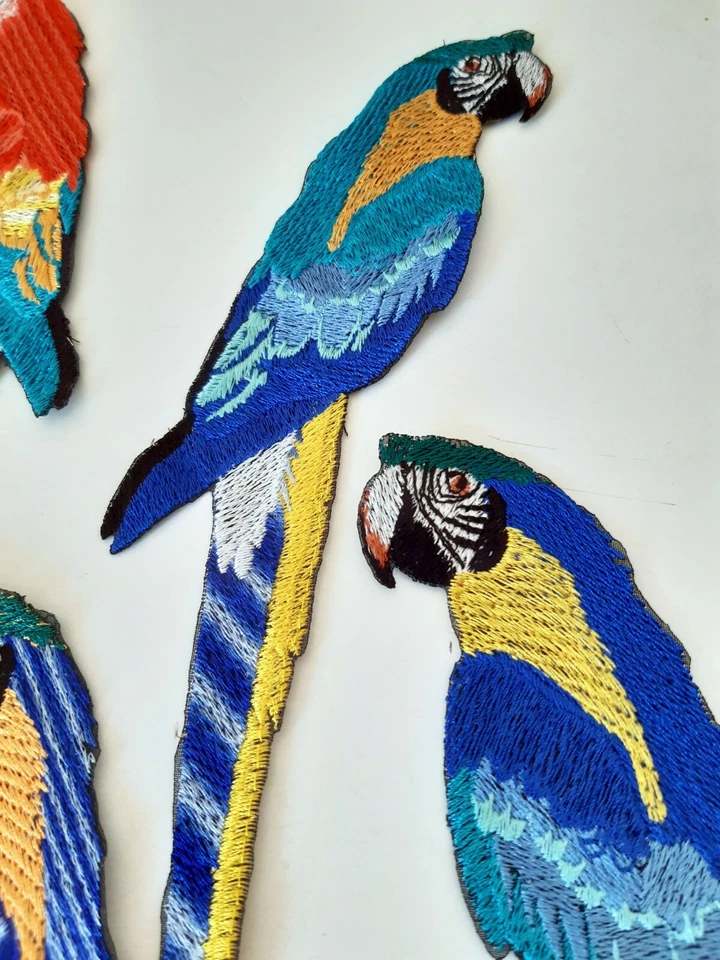 Macaw Parrot Set Handmade Embroidered Patch from Ukraine - Image 4 of 4