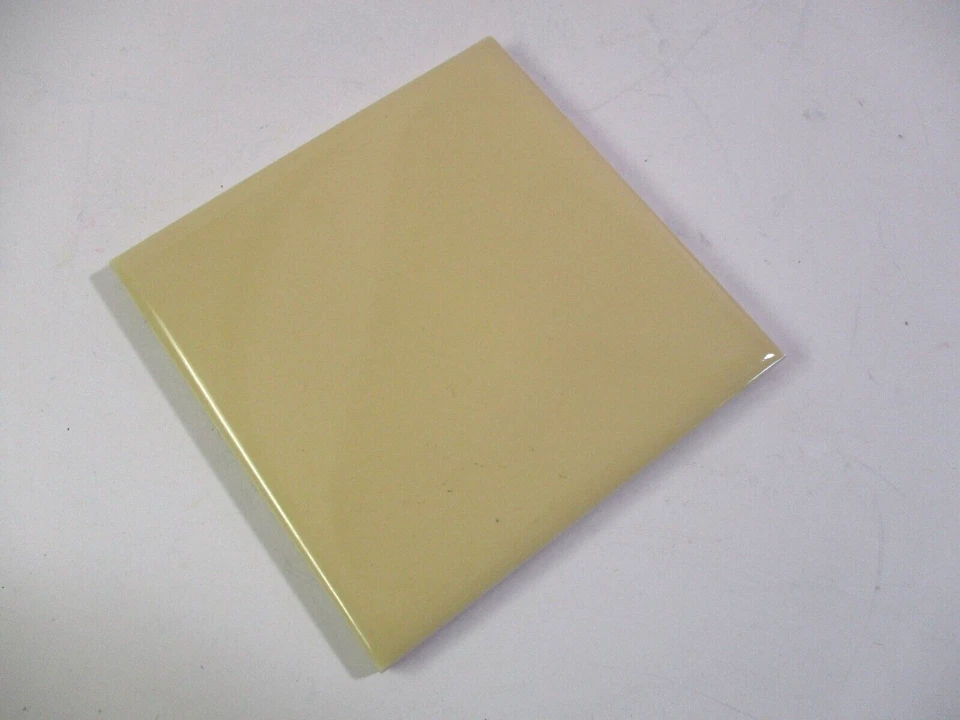 1 настенная плитка мозаика США 4-3/8 дюйма квадратный глянец желтая керамика 1950 ретро винтажный - Изображение 3 из 4