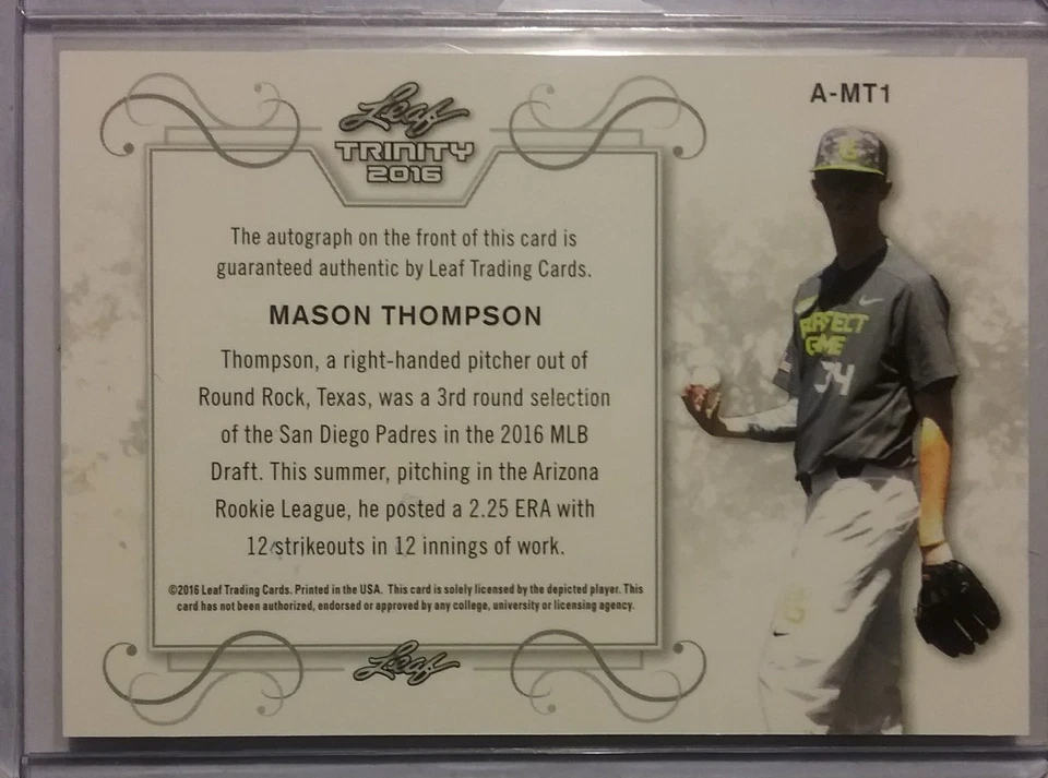 2016 Leaf Trinity MASON THOMPSON Autograph - Image 4 of 4