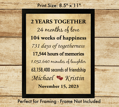 Year Anniversary Gift Boyfriend 2nd Anniversary Years Together