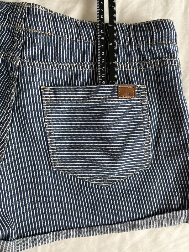 Womens ROXY Small Juniors Dude Stripy Short Drawstring Vintage Beach Surfer - Image 4 of 4