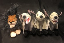Disney Lion King Hyena Lot Ed Banzai Shenzi  Scar 8" plush Mini Bean Bag Rare