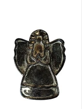 Christmas brooch or pendant Angel stamped metal silver Tone
