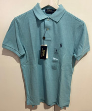 Polo Ralph Lauren Custom Slim Fit Blue Navy PP Shirts Top US Men Size S NEW