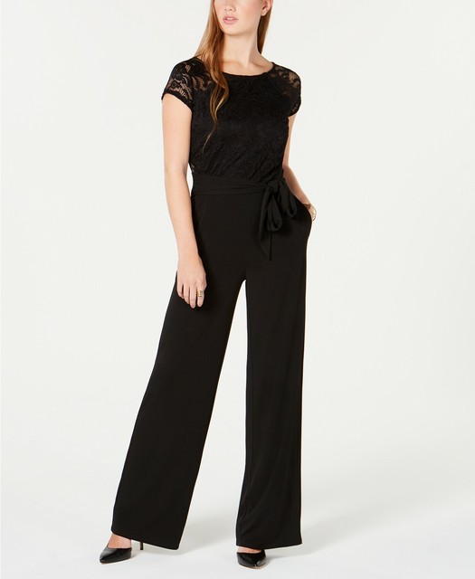 BCX Womens Black Lace Short Sleeves 