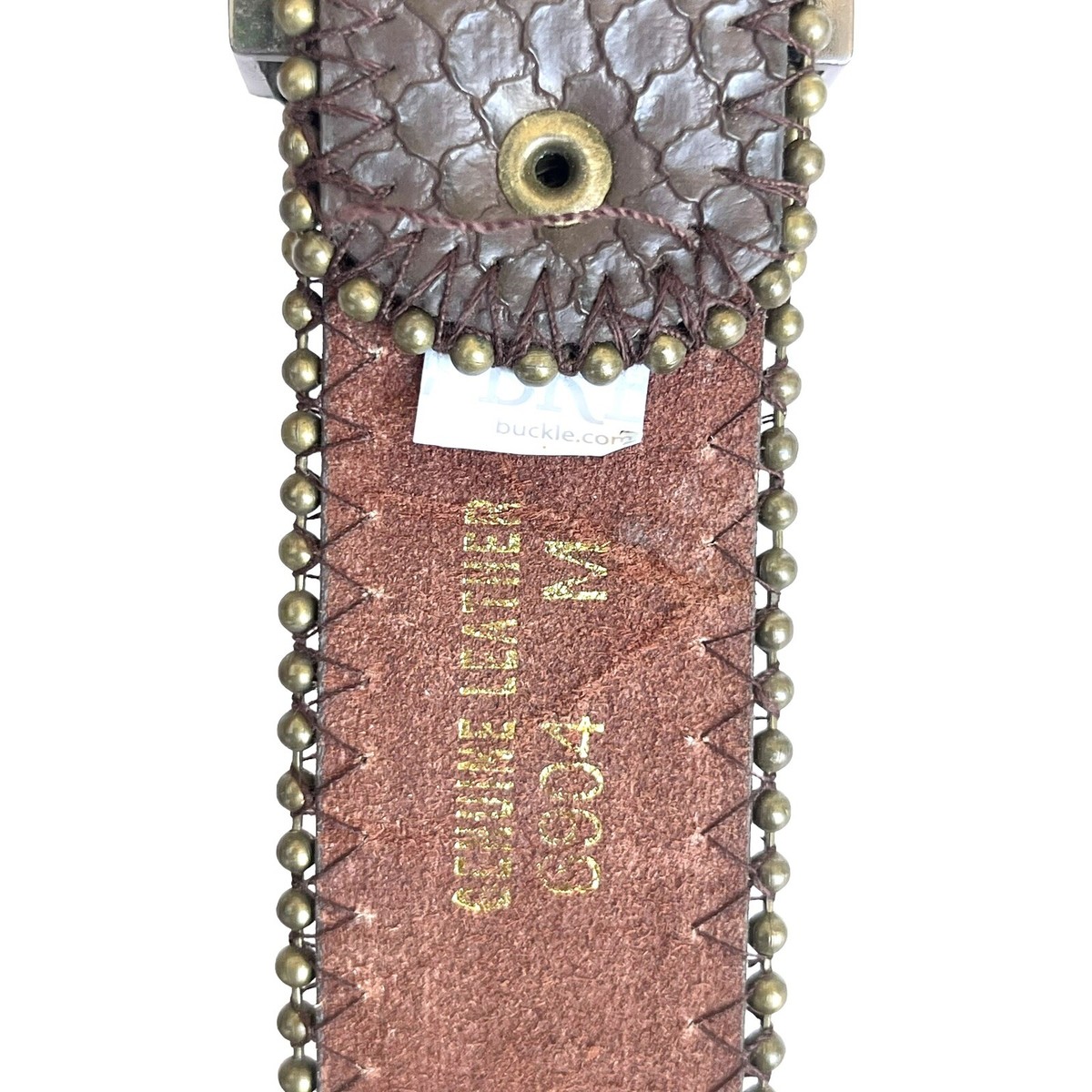 BKE | Genuine Leather Rhinestone Embellished Brown ? Belt Buy Rhinestone Buckle Belt For Big And Tall | Brown Full  main image 4