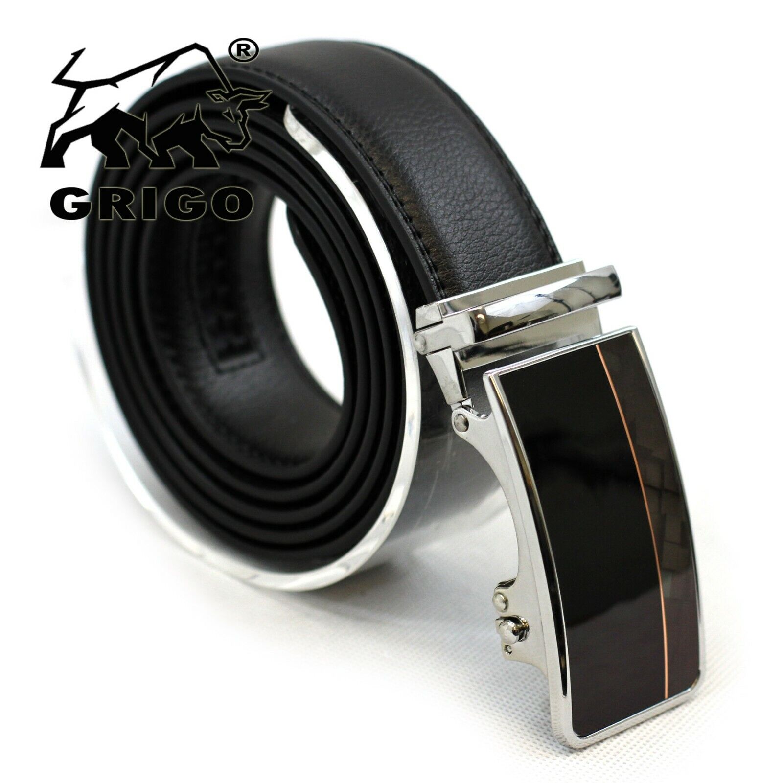 Men's Automatic Click Lock Buckle Waist Strap Dress Comfort Jean Belt Casual