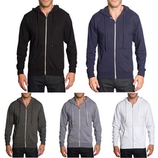 Victorious Men's Plain French Terry Zip Down Hoodie Sweater   TH891- FREE SHIP