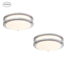 2-PACK LED Flush Mount Dimmable Ceiling Light 10" selectable color 2700 to 5000k