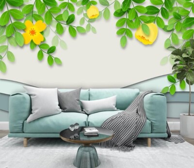 3D Branch Flowers ZHUA10175 Wallpaper Wall Murals Removable Self-adhesive Ann 24