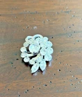 EISENBERG ICE Gorgeous Signed Rhinestone Flower Silver Tone Vintage Brooch Pin