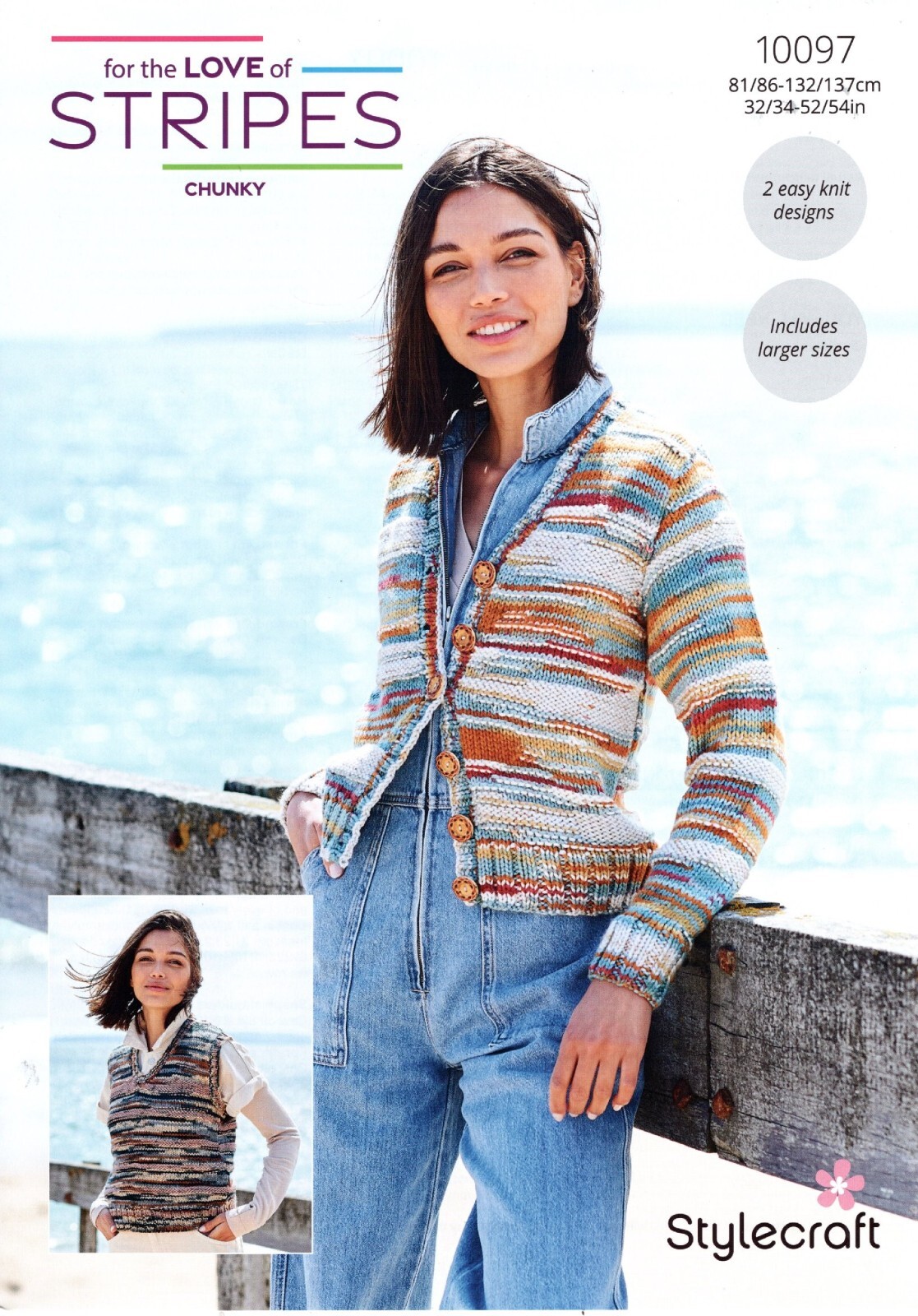 Stylecraft Chunky Knitting Pattern - 10097 Ladies Cardigan & Tank Top (2 Designs