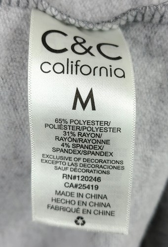C&C California Oversize Grey Crewneck Sweatshirt "Shopping Crew" Size Medium - Picture 6 of 9