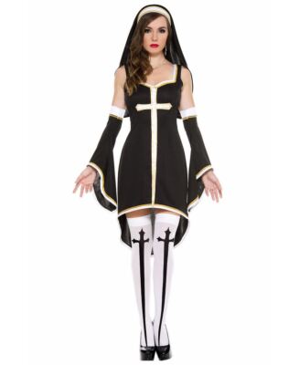 Brand New Sinfully Hot Nun Costume Music Legs 70569