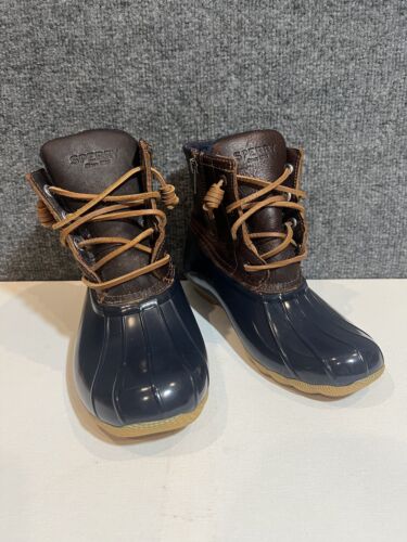 Sperry Woman Duck Waterproof Boots Size 5.5 Blue &