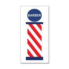 Barber Pole Blue Red DECAL STICKER Retail Store Sign