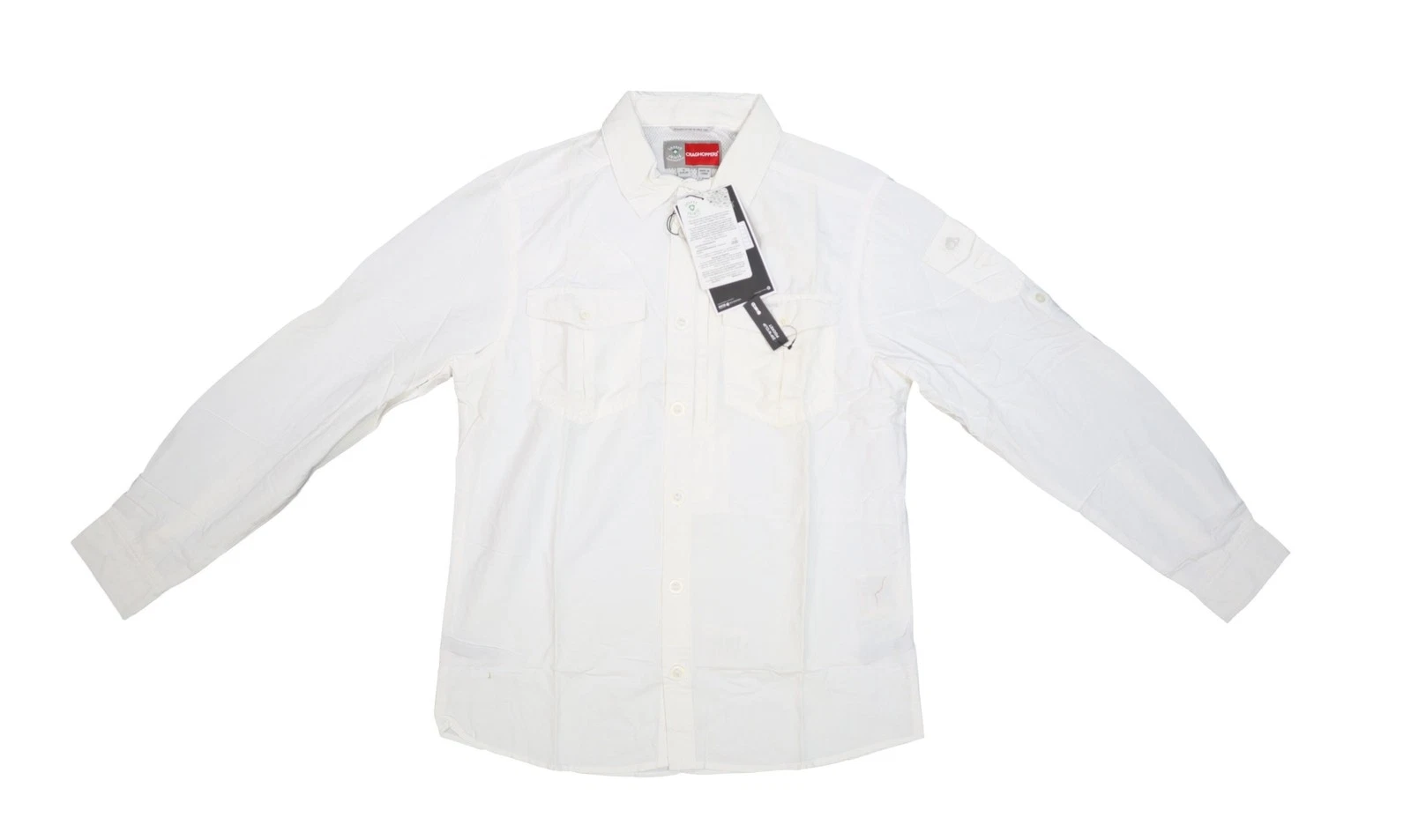 Craghoppers Shirt Mens Small Optic White Long Sleeve Insect Shield Hiking