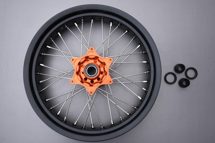 Roue jante avant supermotard orange 3,5x17 pour GASGAS MC 250 2022-2023