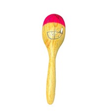 Hand-Painted Wooden Maraca Shaker Vintage Mexican Folk Art Single Piece