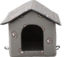 Weatherproof Warm Insulated Outdoor Cat House with Transparent Curtain LARGE 