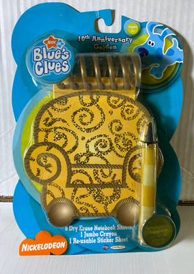 2006 Blues Clues Handy Dandy 10th Anniversary Golden Notebook Dry Erase