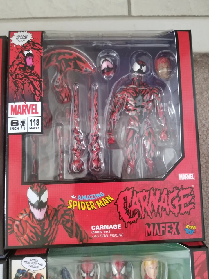 MAFEX Spider-Man Lot NEW Venom Black Costume Carnage Scarlet Spider USA Seller - Image 4 of 4