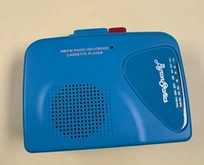 Portable Byron Statics Walkman AM/FM Radio Recorder Cassette Player KCS-315 Blue