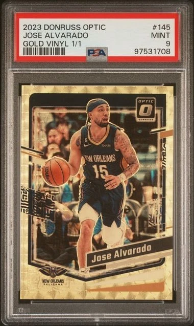 2023-24 Donruss Optic Jose Alvarado #145 Gold Vinyl 1/1 PSA 9
