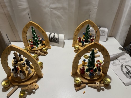 Deutsche Weihnachts Pyramide Karussell Weihnachtsbaum NUR TEILE KEINE FÄCHER 4er Set
