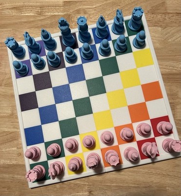 Large 3D printed Rainbow Chessboard